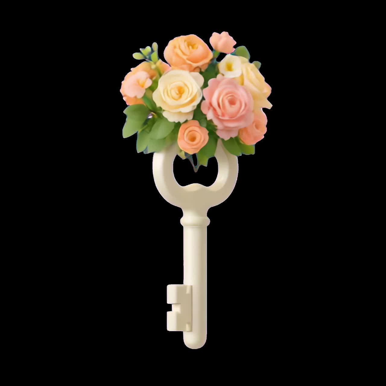 Floral key animation isolated asset, transparent 4K video, alpha channel, ProRes 4444