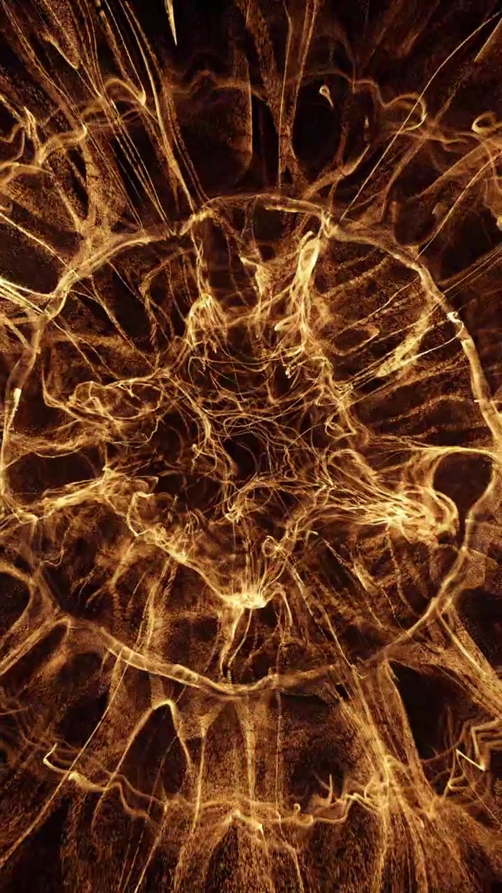 Abstract Golden Light Particles Expanding in Dark Space