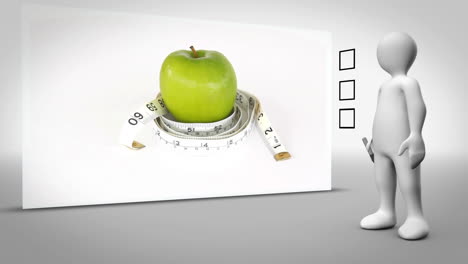 clip of apple surrounded by measuring tape