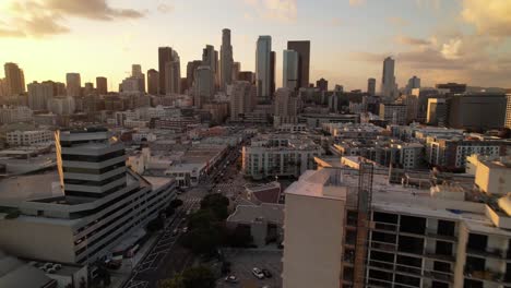 Los-Angeles-Kalifornien-Skyline-Antenne-Schnell-Drücken