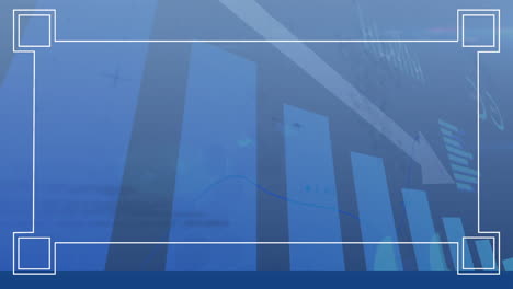 animation of statistical data processing against blue background