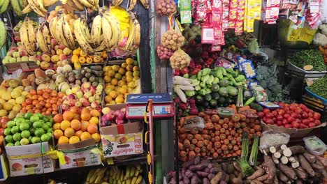 Video-of-people-buying-food-in-a-fruit-and-vegetable-market-in-Lima,-Peru