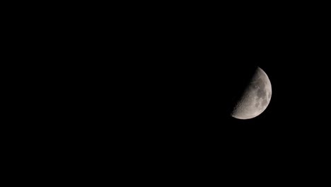 half moon (lunar phase) with close up.