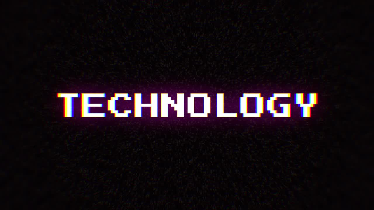 Intentional digital artifact injection fx animation, decoding a noisy scambled 8-bit text: technology