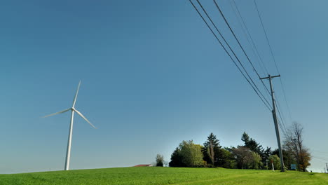 wind turbine and power lines