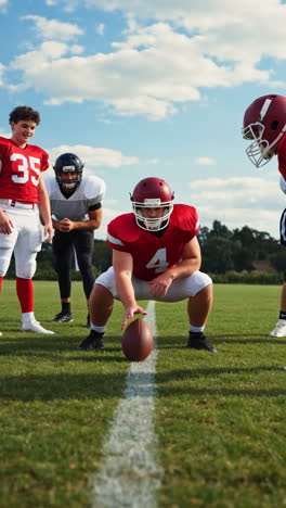 youth american football team on the field