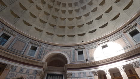 the majestic oculus and coffered dome of the pantheon in rome, italy