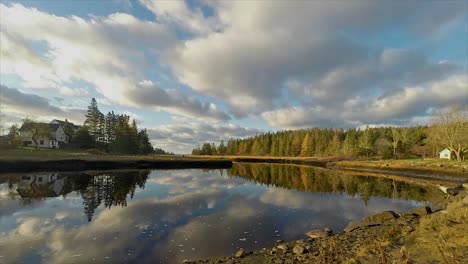 a new day starts over an idyllic river