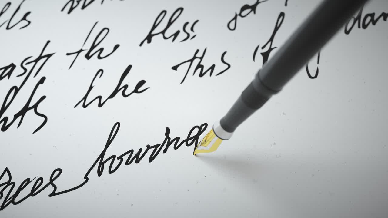 잉크 펜은 종이에 시를 쓴다