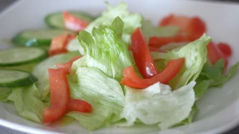 fresh vegetable salad bowl on table