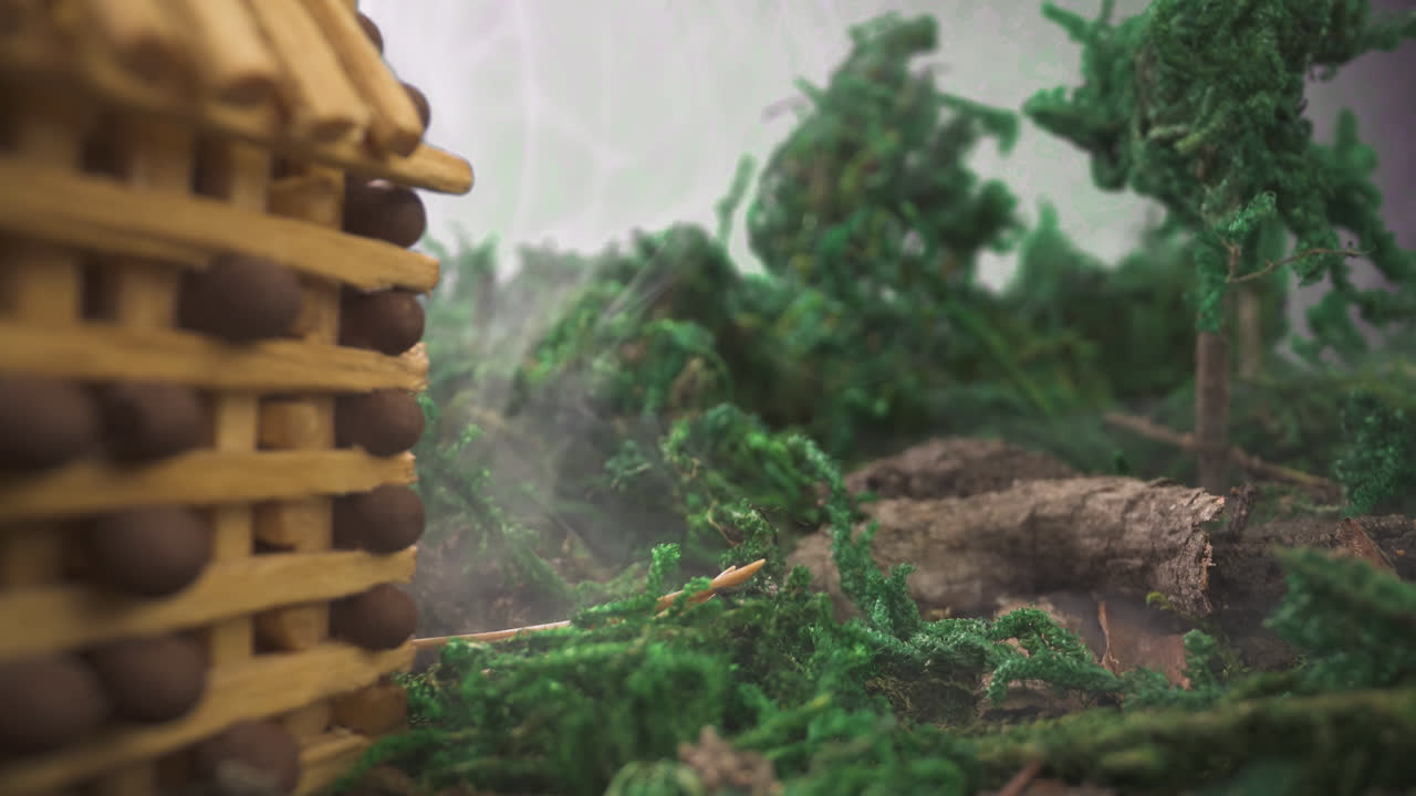 연기가  ⁇ 인 매치 하우스를 가진 소형 설비