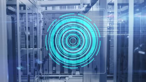 Animation-of-data-processing-with-scope-scanning-over-server-room