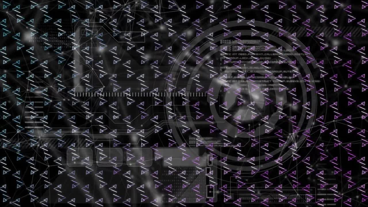 animación del alcance y procesamiento de datos sobre filas de patrones móviles