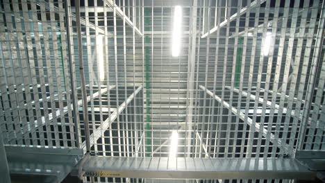 interior view of a metal storage rack system