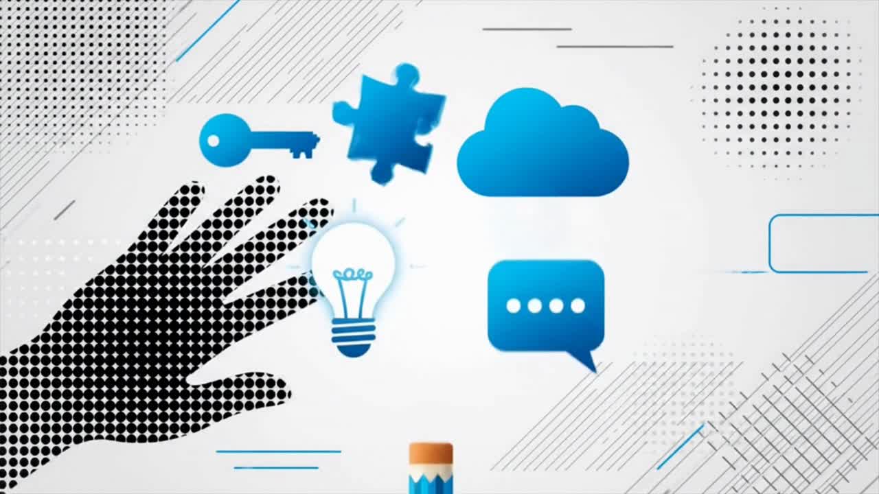 Creative Process Concept with Business Tools and Idea Icons