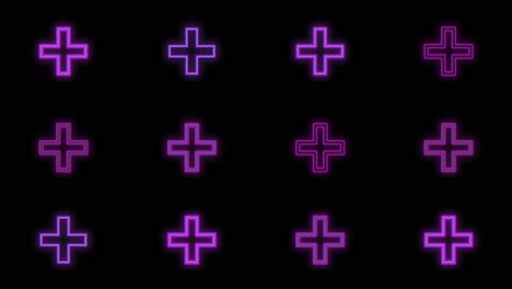 Pulsing-neon-purple-crosses-pattern-in-rows-7