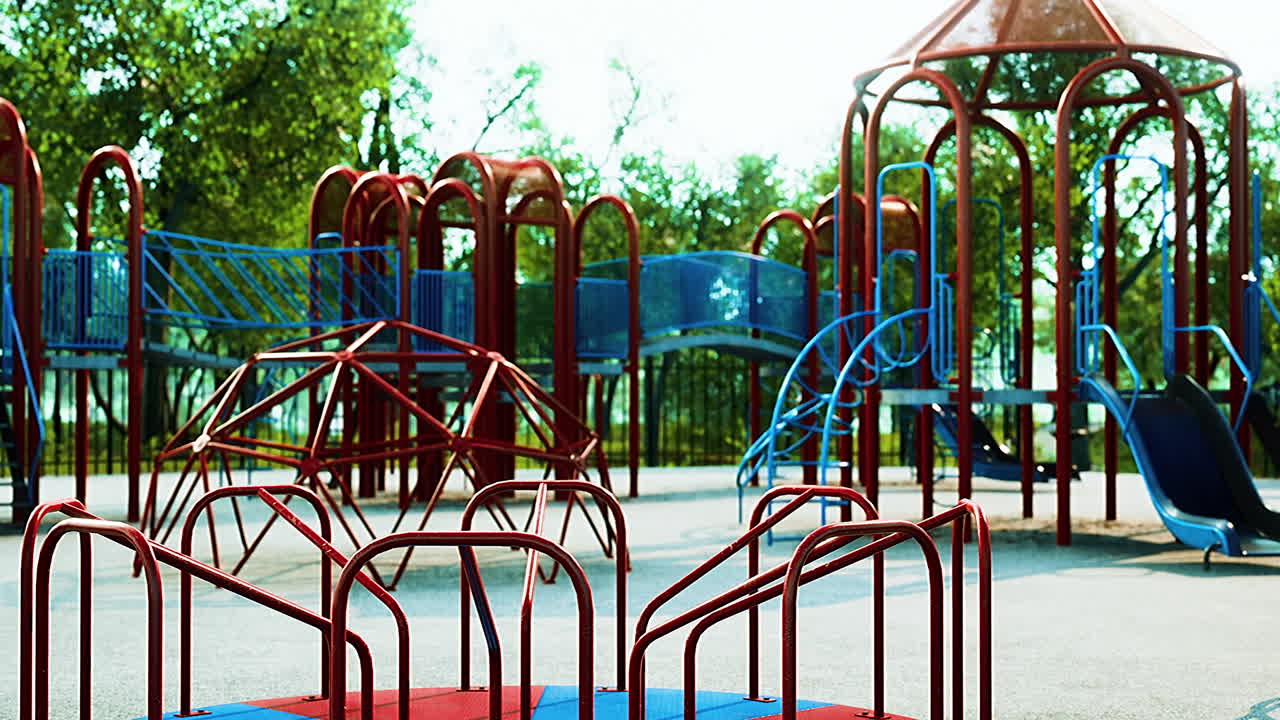 concepto para evitar los patios de recreo públicos por los niños durante la covid-19