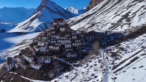 stunning winter monastery in the himalayas