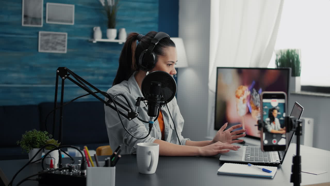 Internet popular social media influencer answering public questions and curiosities