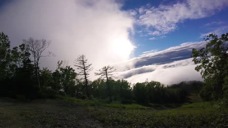 misty mountain view