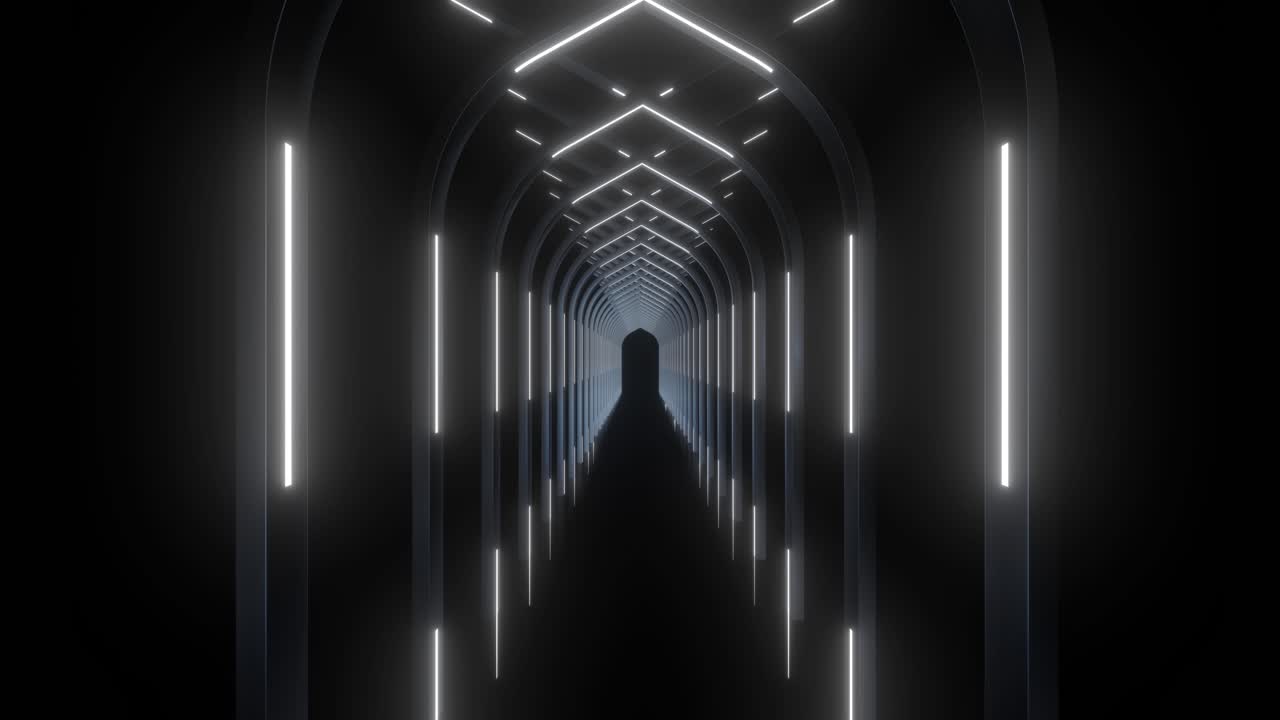 Futuristic Glowing Archway Tunnel