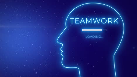innovative business-minded human head outline loading teamwork concept. graphic background