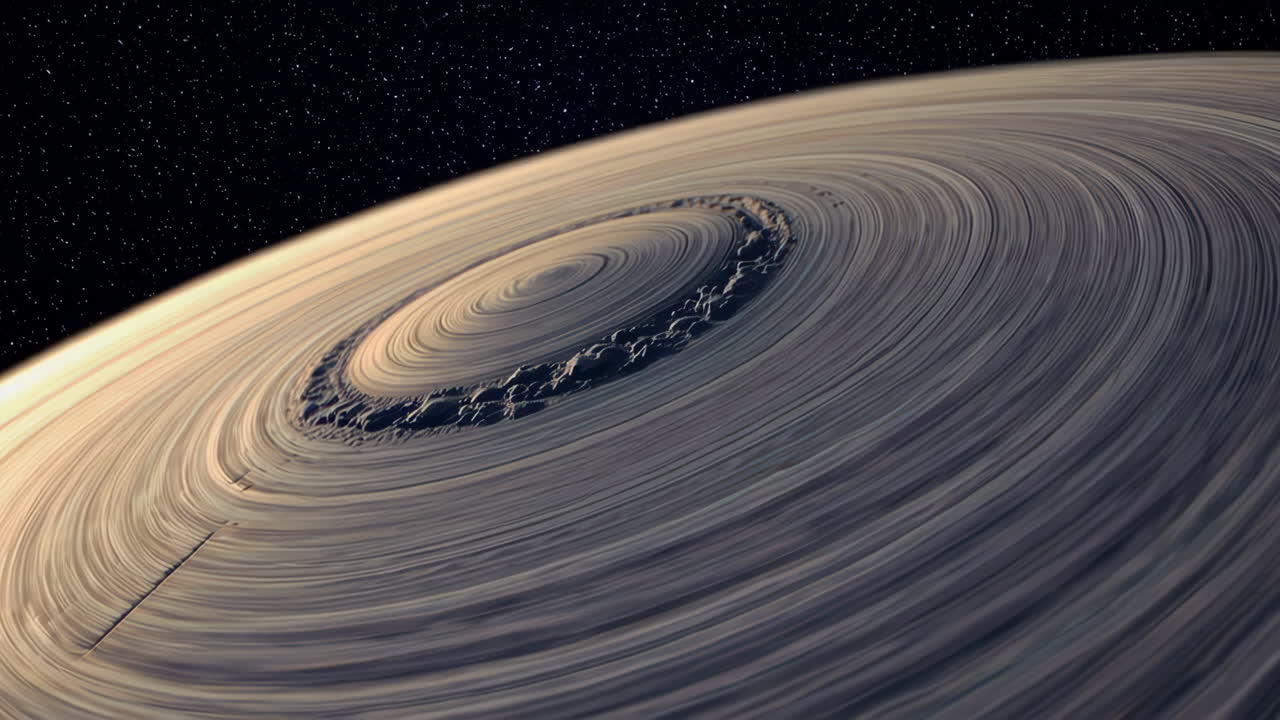Alien Planet with Spiral Rings