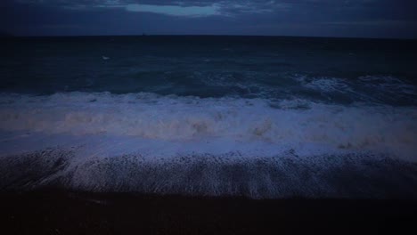 stormy night ocean waves