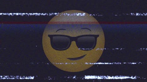 animación del icono emoji de las gafas de sol sobre los ruidos en la pantalla