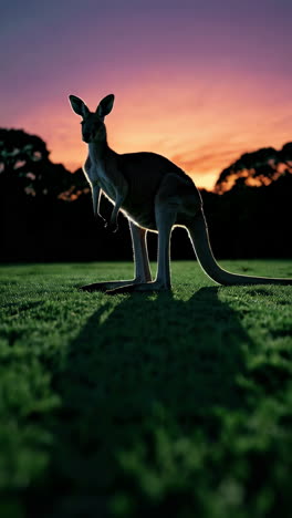 kangaroo at sunset