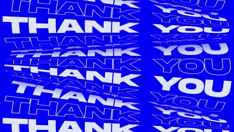 thank you blue bright promotional animation background loop. perceptible word rolls thank you sign banner for promo advertising. flashy thank you social media kinetic marketing announcement video.