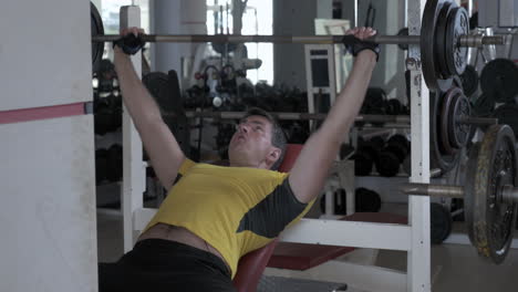 bench press exercising in the gym