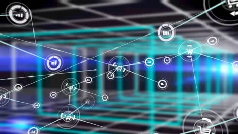 Animation-of-network-of-connections-over-grid