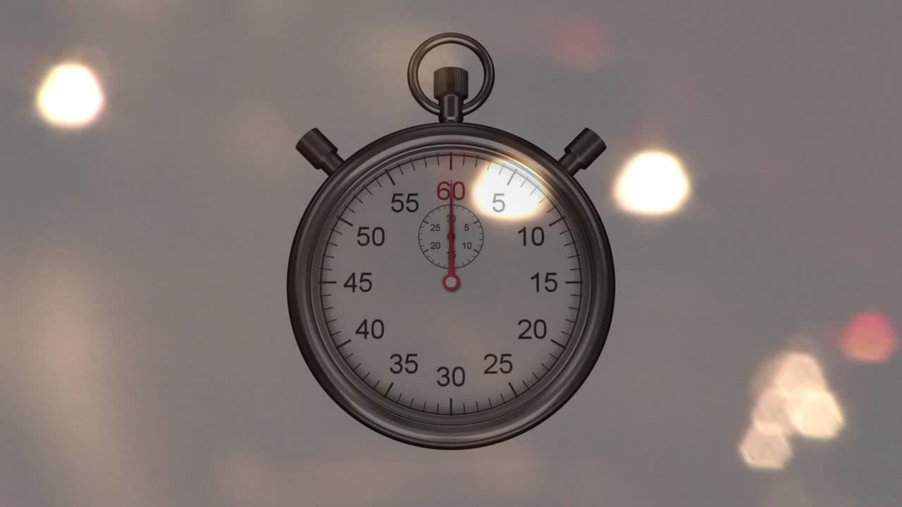 On timer start, stopwatch sweeping clockwise red hand and expanding sector, showing 10s progress