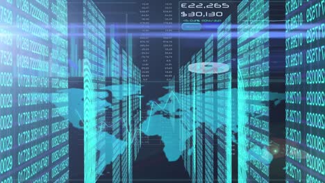 mappa del mondo contro l'elaborazione dei dati di sicurezza informatica
