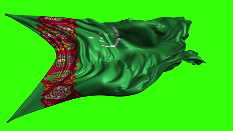 la bandera de turkmenistán agitando