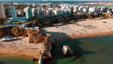 scenic aerial view of coastal town in portugal during a sunny day