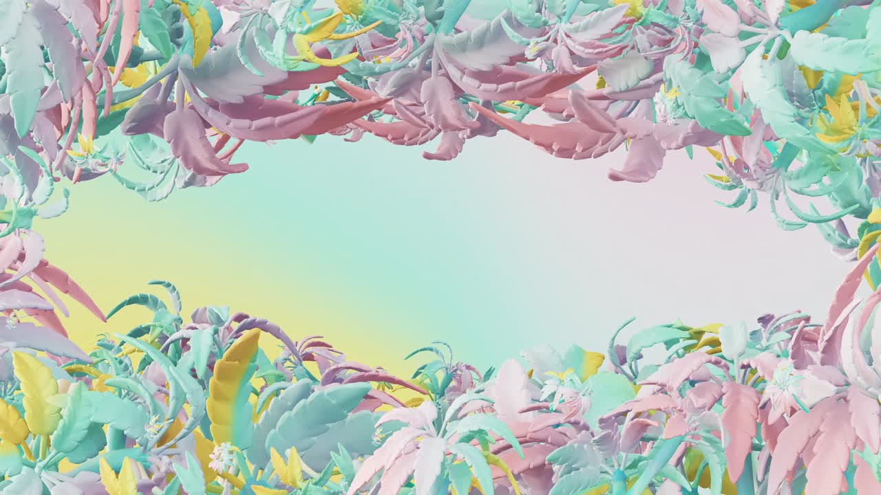 Creative Minimal 3d art. Stylish 3d art in abstract space.Trendy colors mixed. Perfect background for music. 4k seamless loop video.