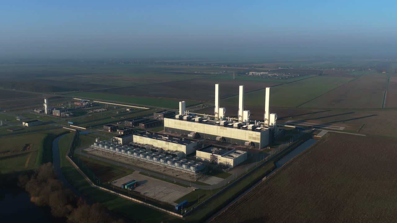Nitrogen plant aerial view of the gasunie industrial complex in zuidbroek