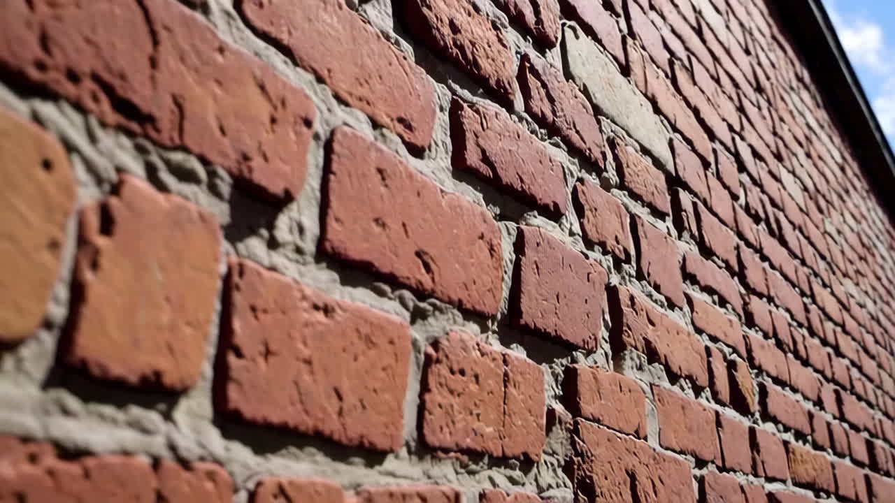 은 벽돌 벽의 근접