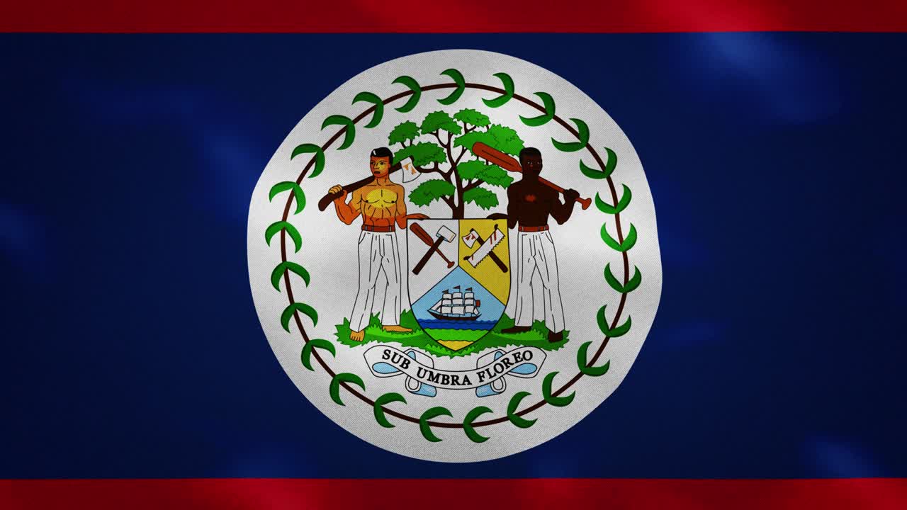 belice densas ondas de tela de la bandera, bucle de fondo