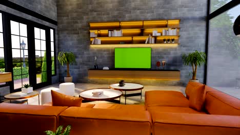 3d rendering. interior house modern open living space with kitchen. modern style duplex apartment residence. home decoration modern loft  interior design.