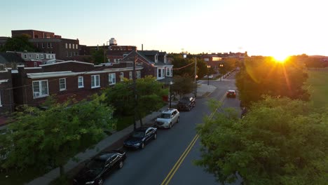 Aerial-flyover-of-Lancaster-neighborhood