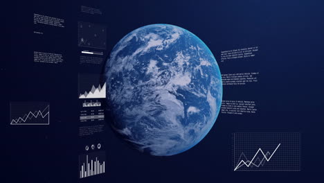 animación del procesamiento de datos digitales financieros en todo el mundo
