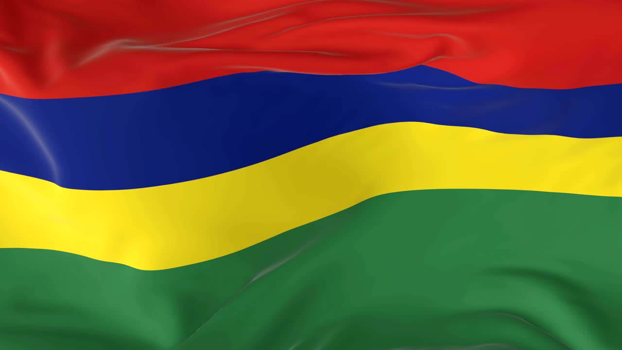 waving  looped flag as  background Mauritius
