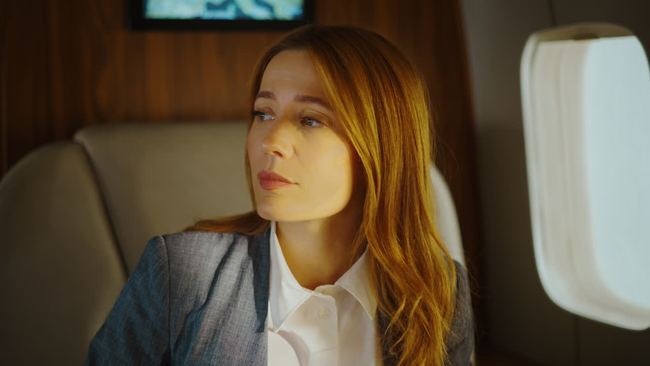 Woman in Private Jet