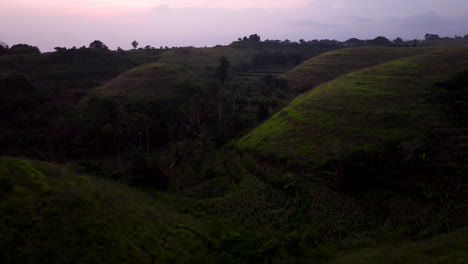 stunning mountain range of teletubbies hill during sunset in east nusa penida, bali indonesia