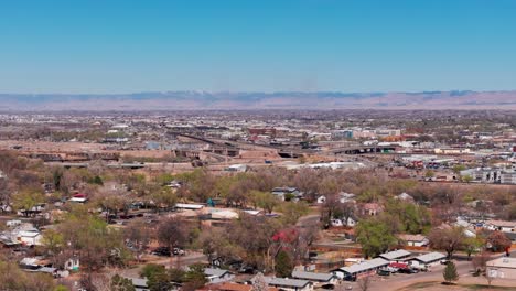 telephoto drone shot of the bridge over the colorado river in grand junction, co