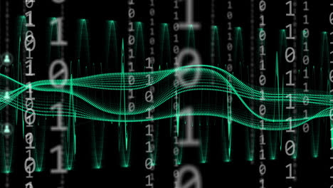 animation of binary coding and data processing