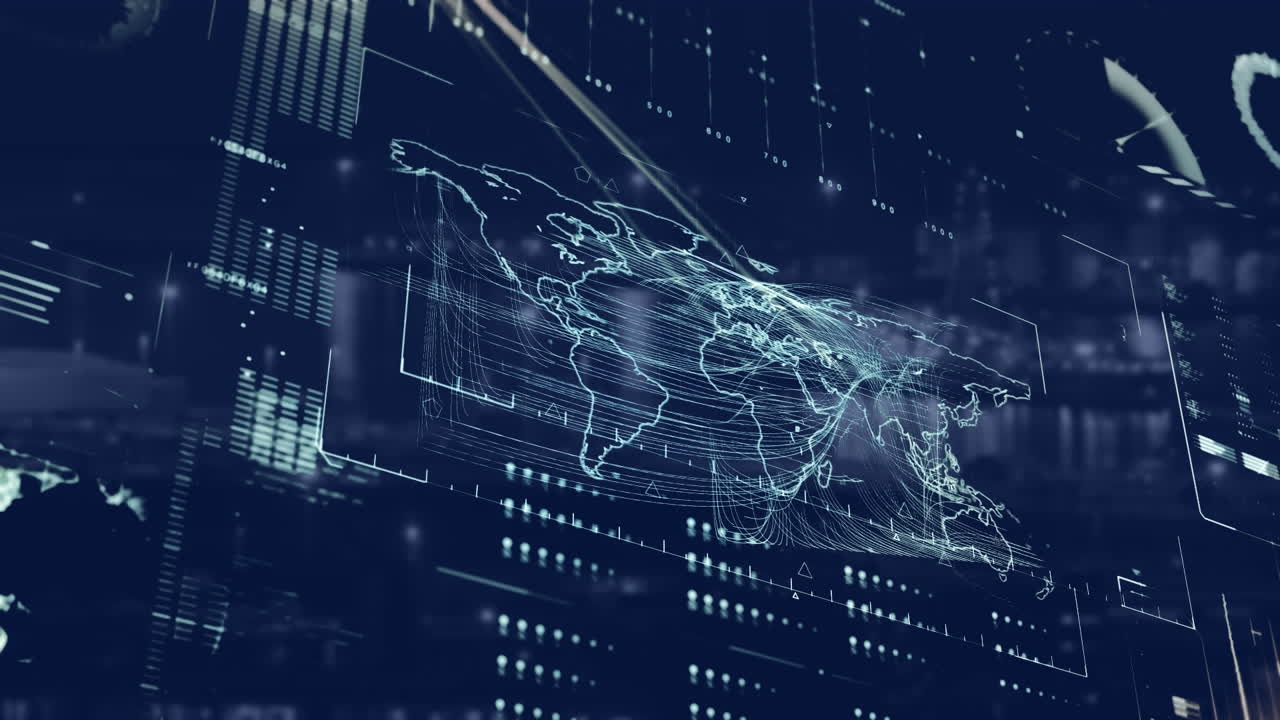 Data processing on blue background